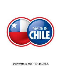 Chile flag, vector illustration on a white background.