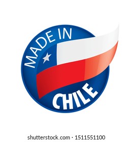 Chile flag, vector illustration on a white background.