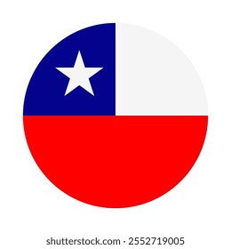 Ilustração do vetor da Bandeira do Chile. Bandeira simples Chile ícone emoji design.