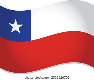 Chile Flag Waving in Air