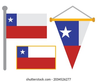 Chile Flags, Country and Penannts