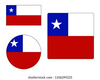 Chile Flags Set Stock Vector (Royalty Free) 1106299223 | Shutterstock