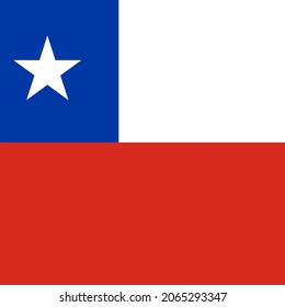 Chile Flat Square Country Flag Icon