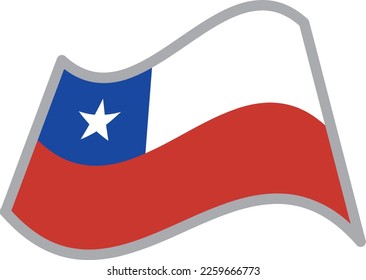 Chile fluttering national flag illustration vector material