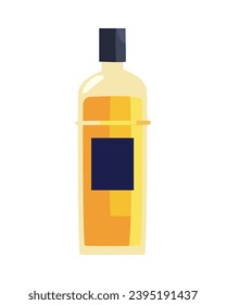 chile food pisco bottle drink illustration