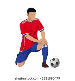 Chile futsal, football, or soccer player knees for solidarity with the Black Lives Matter vector.