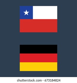 Chile and Germany flags vector illustration sign symbol