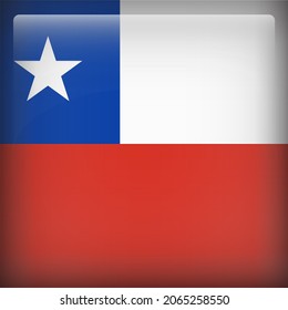 Chile Glossy 3D Square Country Flag Icon