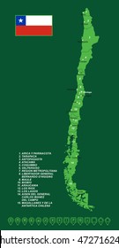 Chile Green Map vector illustration