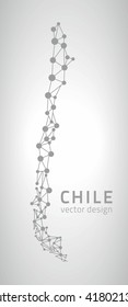 Chile Grey Vector Outline Map