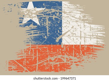 Chile grunge flag