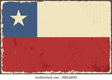 Chile grunge flag. Vector illustration. Grunge effect can be cleaned easily.