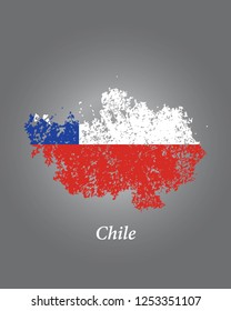 Chile grunge old state flag