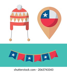 chile hat and flag icons