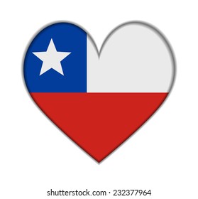 Chile heart flag vector illustration