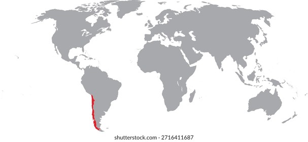 Chile destacado en el diseño del Vector del mapa mundial