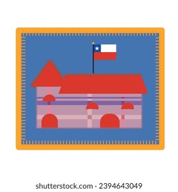 vector de estampado de la casa de chile aislado