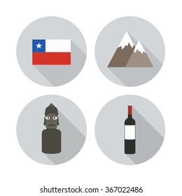 Chile icons. Chilean theme. vector illustration