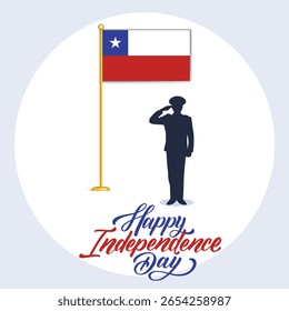 Dia da Independência do Chile. 18 de setembro. 18 de setembro. Independência, Dia Nacional, Bandeira, Design Tipográfico, Conceito Criativo. Modelo para banner, cartaz, propaganda, cartão postal, panfleto