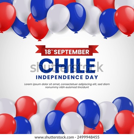 Chile Independence Day Background with balloons illustration template