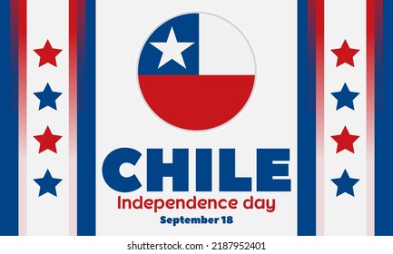 Chile Independence Day. Celebrate in September 18. Patriotic Poster, card, banner, template, background. Vector EPS 10