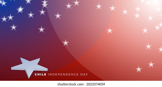 Chile Independence day design with 3d star vector illustration. good template for chile independence day or chile national day design.