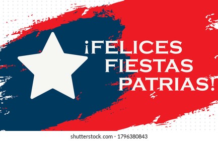 Chile independence Day, (Felices Fiestas Patrias (spanish). This public holiday is always celebrated in Chile on September 18th. Poster, card, banner design. EPS 10.