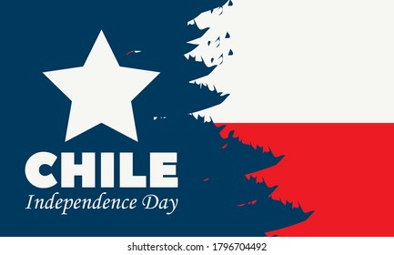 Chile independence Day, (Felices Fiestas Patrias (spanish). This public holiday is always celebrated in Chile on September 18th. Poster, card, banner design. EPS 10.