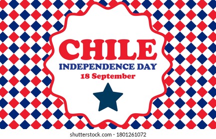 Chile independence Day, (Felices Fiestas Patrias (spanish). This public holiday is always celebrated in Chile on September 18th. Poster, card, banner design. EPS 10.