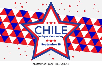 Chile Independence Day. Fiestas Patrias. Celebrate in September 18. Patriotic Poster, card, banner, template, background. Vector EPS 10