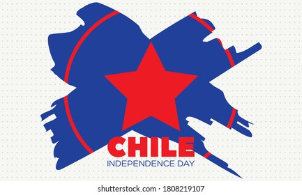 Chile Independence Day. Fiestas Patrias in Spanish. Celebrate in September 18. Patriotic Poster, card, banner, template, background. Vector EPS 10