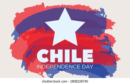 Chile Independence Day. Fiestas Patrias in Spanish. Celebrate in September 18. Patriotic Poster, card, banner, template, background. Vector EPS 10