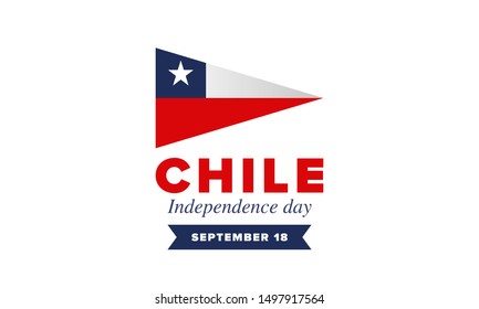 Chile Independence Day. Happy national holiday Fiestas Patrias. Freedom day. Celebrate annual in September 18. Chile flag. Patriotic chilean design. Poster, card, banner, template, background. Vector