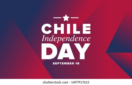 Chile Independence Day. Happy national holiday Fiestas Patrias. Freedom day. Celebrate annual in September 18. Chile flag. Patriotic chilean design. Poster, card, banner, template, background. Vector