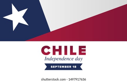Chile Independence Day. Happy national holiday Fiestas Patrias. Freedom day. Celebrate annual in September 18. Chile flag. Patriotic chilean design. Poster, card, banner, template, background. Vector