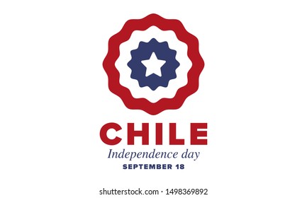 Chile Independence Day. Happy national holiday Fiestas Patrias. Freedom day. Celebrate annual in September 18. Chile flag. Patriotic chilean design. Poster, card, banner, template, background. Vector