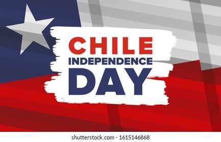 Chile Independence Day. Happy national holiday Fiestas Patrias. Freedom day. Celebrate annual in September 18. Chile flag. Patriotic chilean design. Poster, card, banner, template, background. Vector