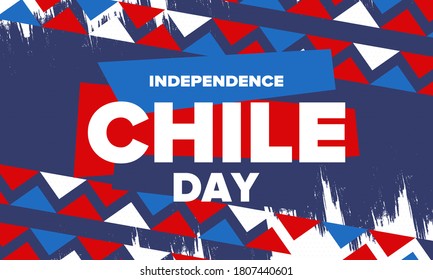 Chile Independence Day. Happy national holiday Fiestas Patrias. Freedom day. Celebrate annual in September 18. Chile flag. Patriotic chilean design. Poster, card, banner, template, background. Vector