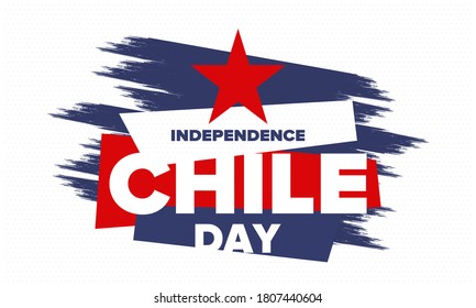 Chile Independence Day. Happy national holiday Fiestas Patrias. Freedom day. Celebrate annual in September 18. Chile flag. Patriotic chilean design. Poster, card, banner, template, background. Vector