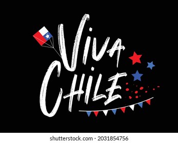 Chile Independence Day. Happy National Holiday Fiestas Patrias. September 18 Background Design.