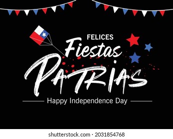 Chile Independence Day. Happy National Holiday Fiestas Patrias. September 18 Background Design.