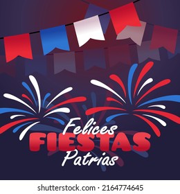 Chiles Unabhängigkeitstag. Fröhliche National Holiday Fiestas Patrias Vektorhintergrund, Felices Fiestas Patrias.