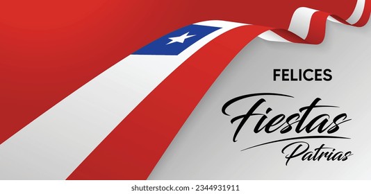 Chile Independence Day. Happy National Holiday Fiestas Patrias. September 18 Background Design.