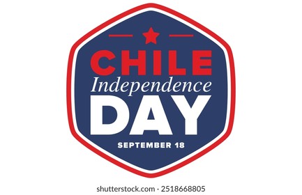 Dia da Independência do Chile. Feliz feriado nacional. Dia da Liberdade. Comemore anualmente em 18 de setembro. Bandeira do Chile. Design chileno patriótico. Cartaz, cartão, faixa, modelo, fundo. Vetor