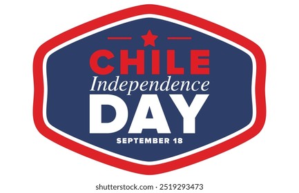 Dia da Independência do Chile. Feliz feriado nacional. Dia da Liberdade. Comemore anualmente em 18 de setembro. Bandeira do Chile. Design chileno patriótico. Cartaz, cartão, faixa, modelo, fundo. Vetor