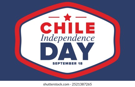 Dia da Independência do Chile. Feliz feriado nacional. Dia da Liberdade. Comemore anualmente em 18 de setembro. Bandeira do Chile. Design chileno patriótico. Cartaz, cartão, faixa, modelo, fundo. Vetor