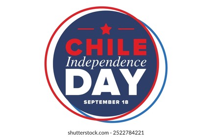 Dia da Independência do Chile. Feliz feriado nacional. Dia da Liberdade. Comemore anualmente em 18 de setembro. Bandeira do Chile. Design chileno patriótico. Cartaz, cartão, faixa, modelo, fundo. Vetor