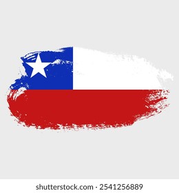 dia da independência do chile com bandeira nacional chile acenando tinta pincel grunge pincelada vetor aquarela pintada emoji clipart elemento