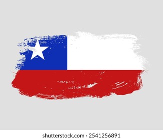 dia da independência do chile com bandeira nacional chile acenando tinta pincel grunge pincelada aquarela pintada textura emoji clipart elemento