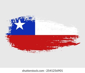 dia da independência do chile com bandeira nacional chile acenando tinta pincel grunge pincelada aquarela desenho emoji clipart elemento